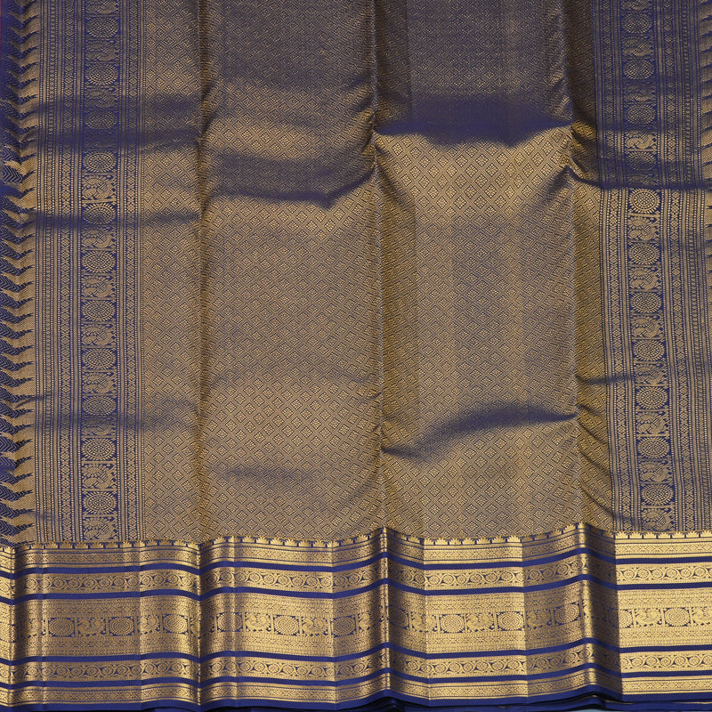 Hayagrivas Handloom Nagapazham Kanjivaram Silk Saree with Ink Blue Border KBF749H6-26