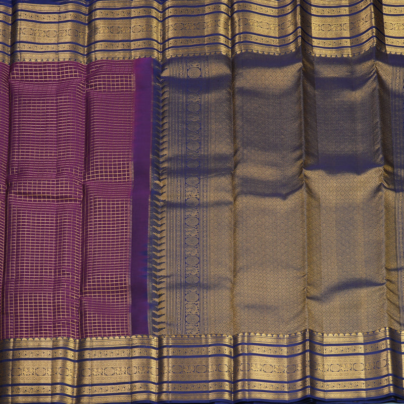 Hayagrivas Handloom Nagapazham Kanjivaram Silk Saree with Ink Blue Border KBF749H6-26
