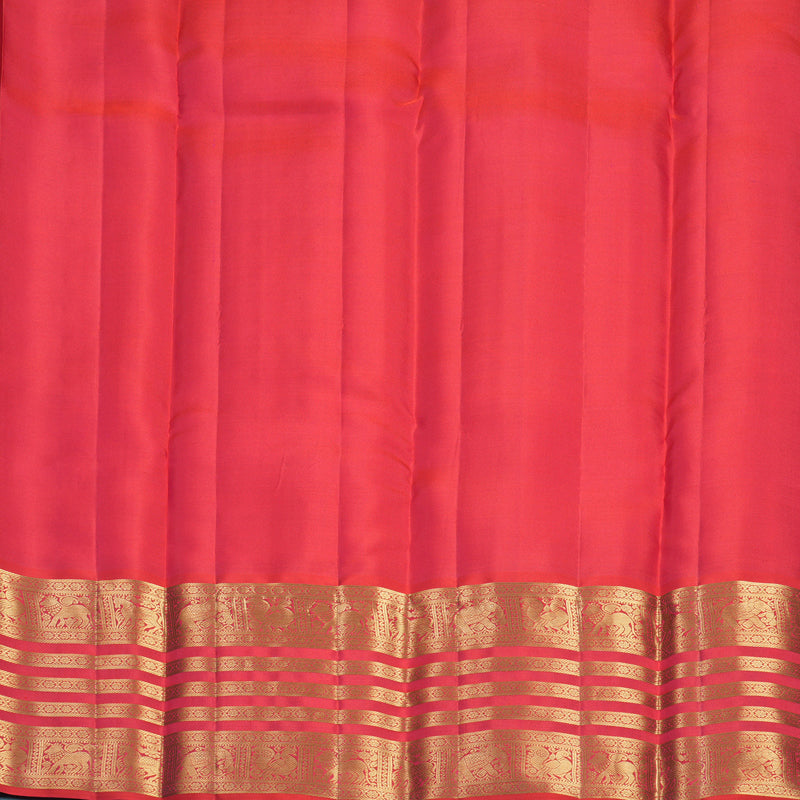 Hayagrivas Handloom Reddish-Pink Kanjivaram Silk Saree KBF749H6-3
