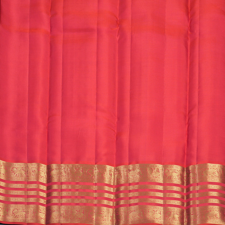 Hayagrivas Handloom Reddish-Pink Kanjivaram Silk Saree KBF749H6-3