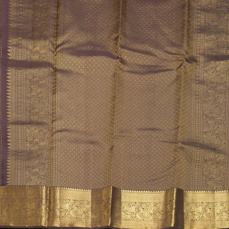 Hayagrivas Handloom Deep Plum Purple Kanjivaram Silk Saree KBF749H6-30