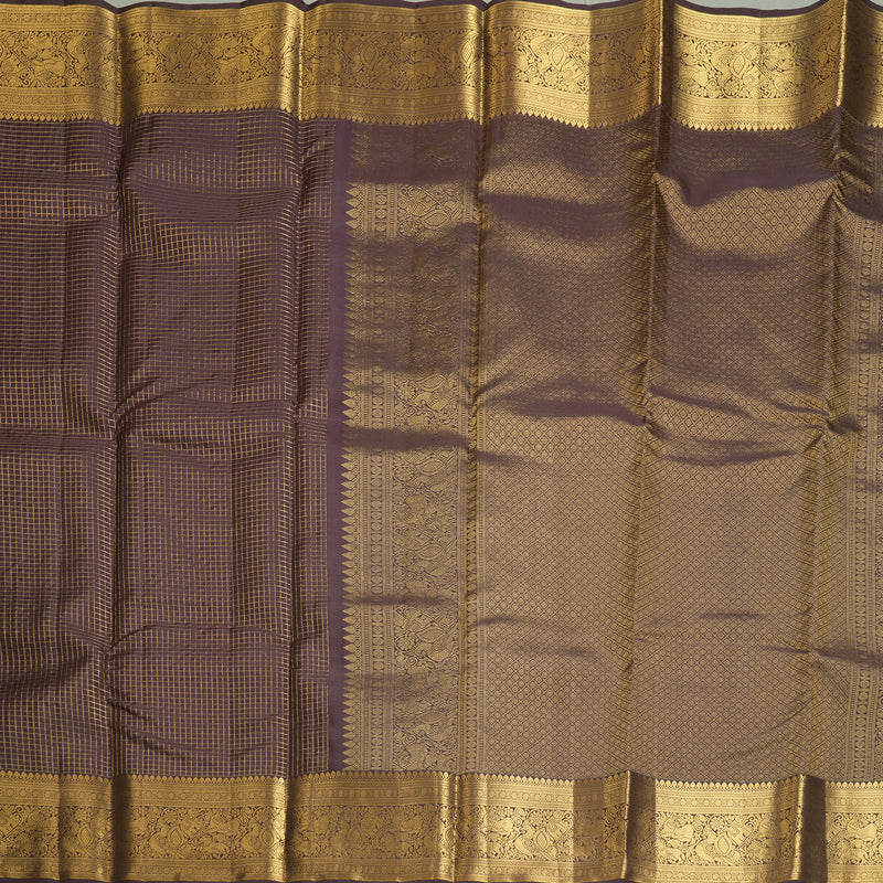 Hayagrivas Handloom Deep Plum Purple Kanjivaram Silk Saree KBF749H6-30