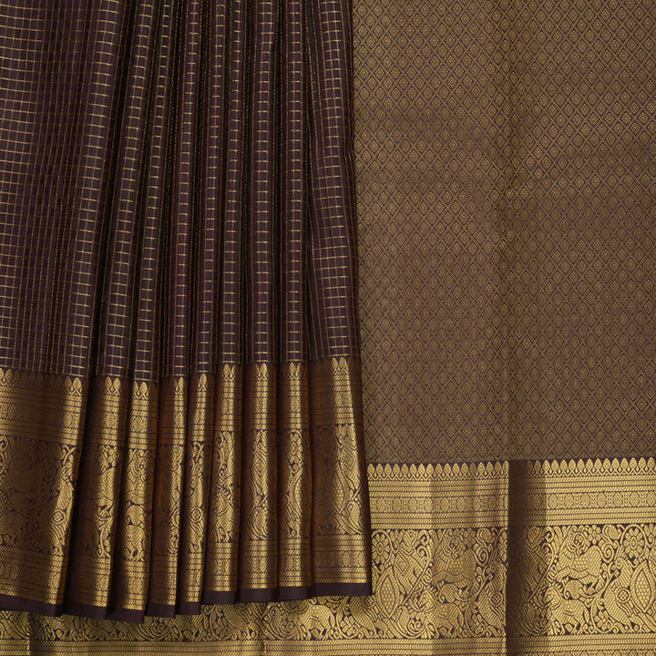 Hayagrivas Handloom Deep Plum Purple Kanjivaram Silk Saree KBF749H6-30