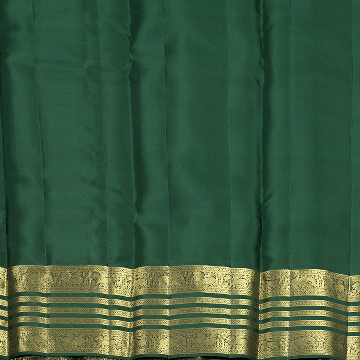Hayagrivas Handloom Bottle Green Kanjivaram Silk Saree KBF749H6-32