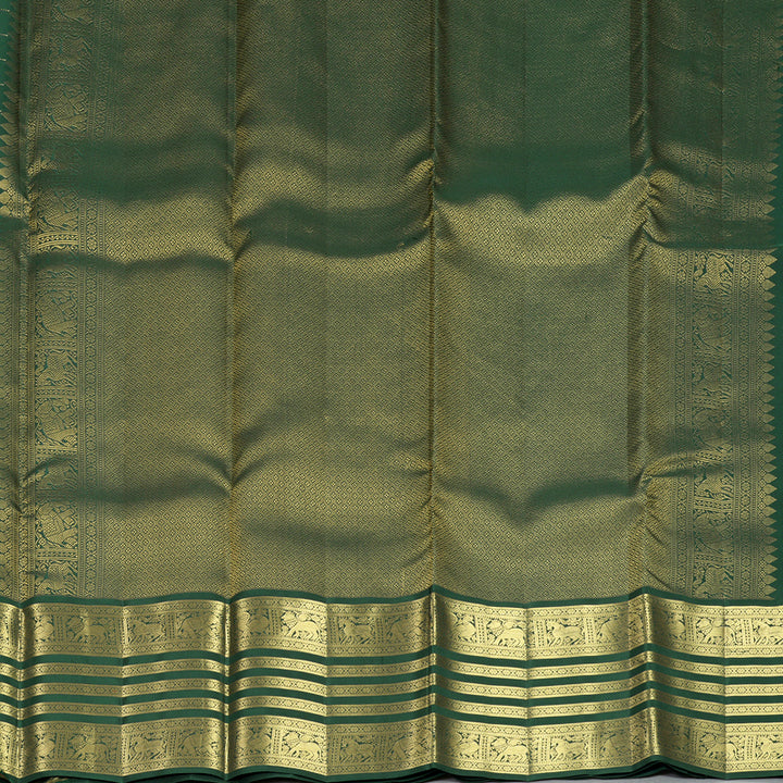 Hayagrivas Handloom Bottle Green Kanjivaram Silk Saree KBF749H6-32