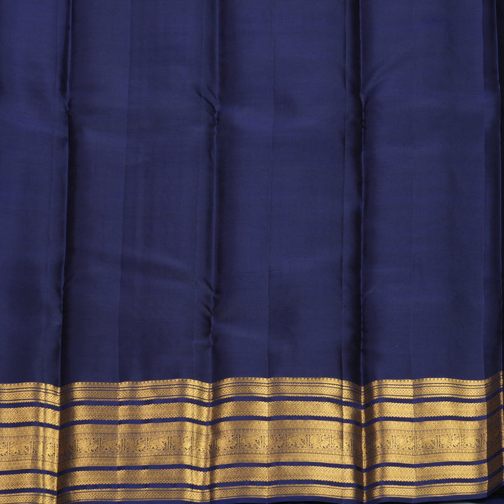 Hayagrivas Handloom Nagapazham Kanjivaram Silk Saree with Navy Blue Border KBF749H6-36