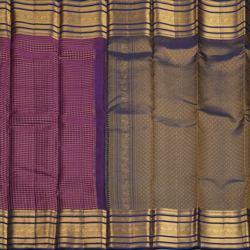 Hayagrivas Handloom Nagapazham Kanjivaram Silk Saree with Navy Blue Border KBF749H6-36