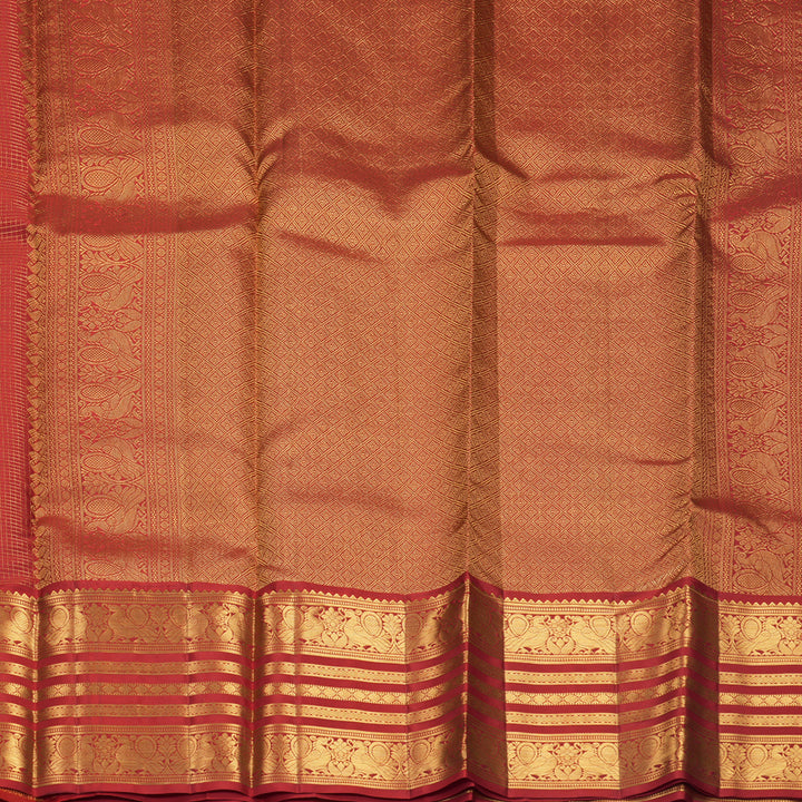 Hayagrivas Handloom Red Kanjivaram Silk Saree KBF749H6-37