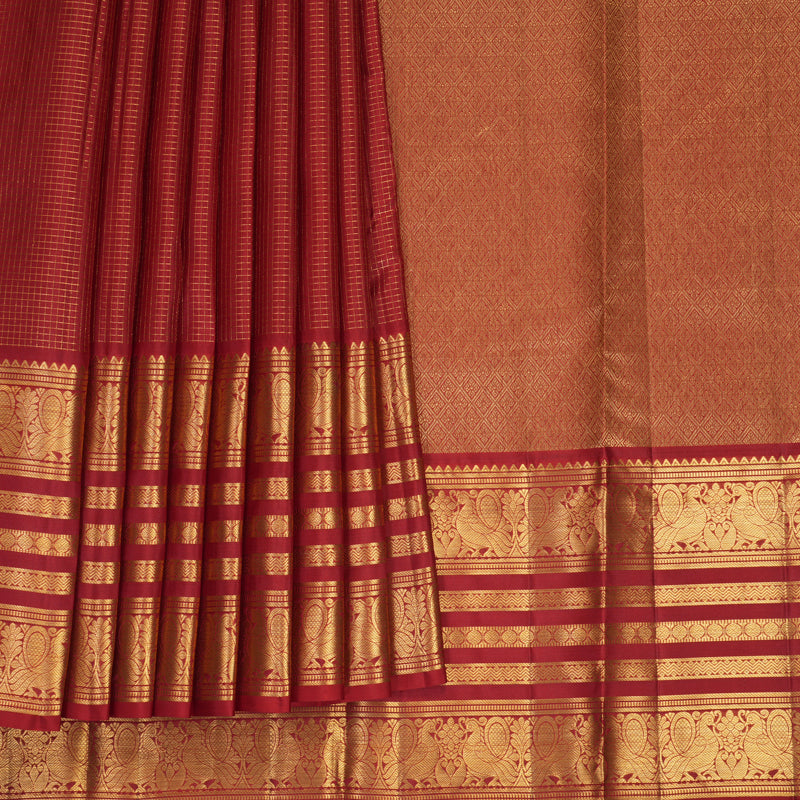 Hayagrivas Handloom Red Kanjivaram Silk Saree KBF749H6-37