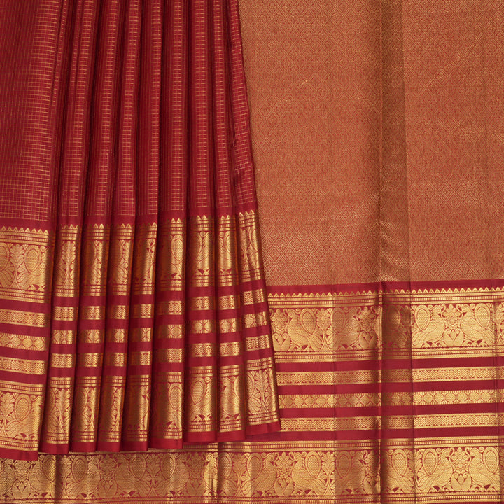 Hayagrivas Handloom Red Kanjivaram Silk Saree KBF749H6-37