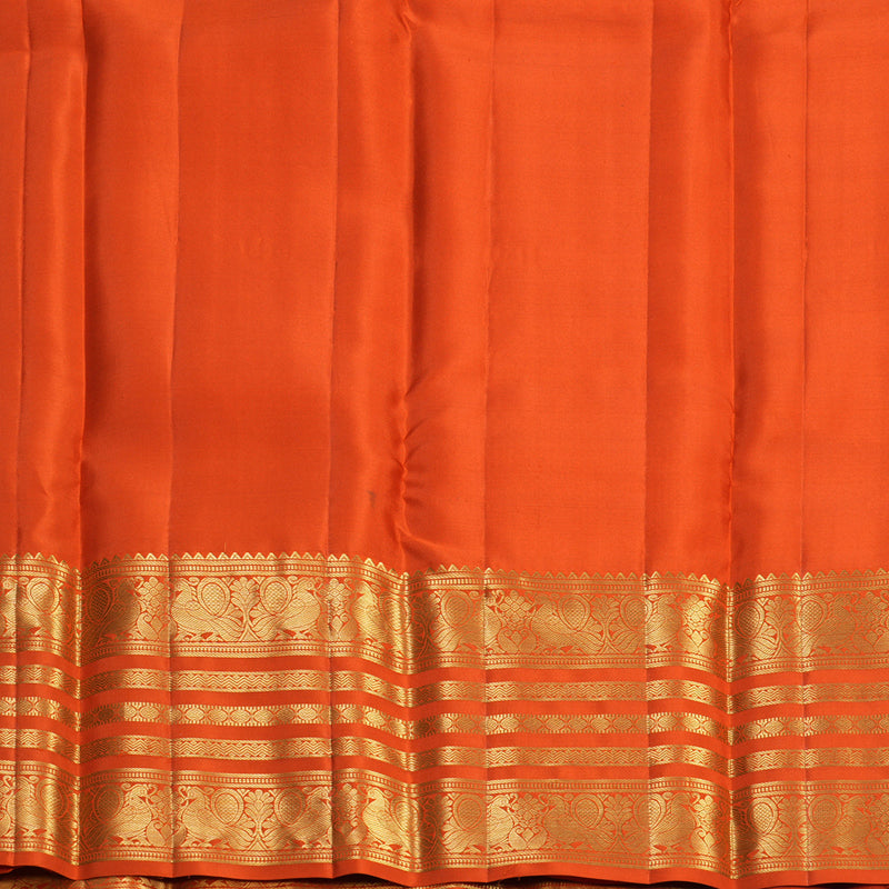 Hayagrivas Handloom Orange Kanjivaram Silk Saree KBF749H6-5