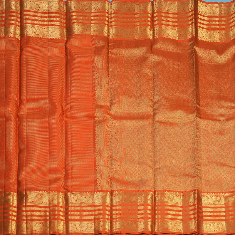 Hayagrivas Handloom Orange Kanjivaram Silk Saree KBF749H6-5