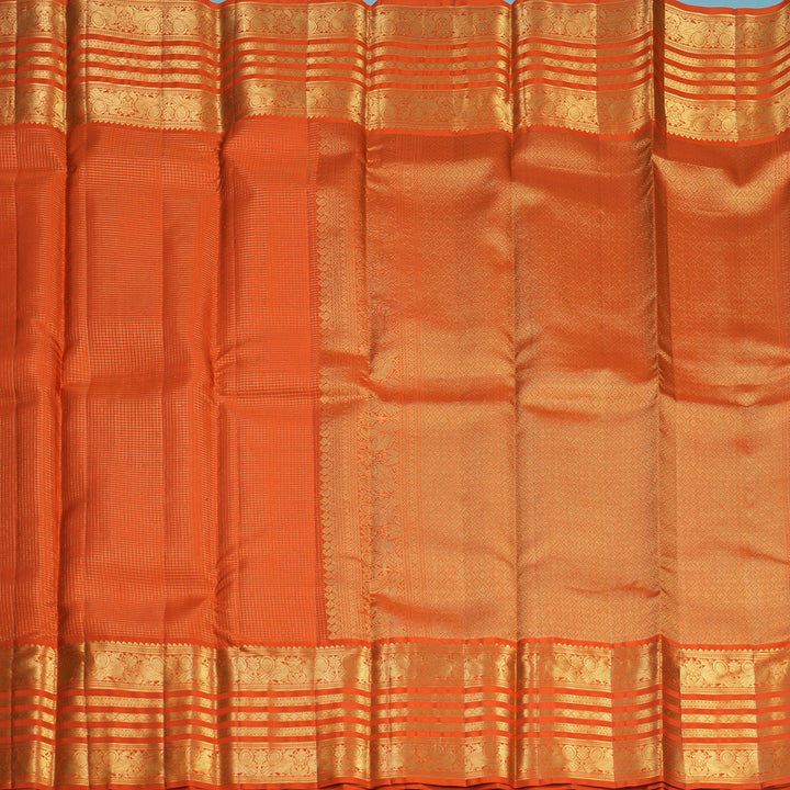 Hayagrivas Handloom Orange Kanjivaram Silk Saree KBF749H6-5