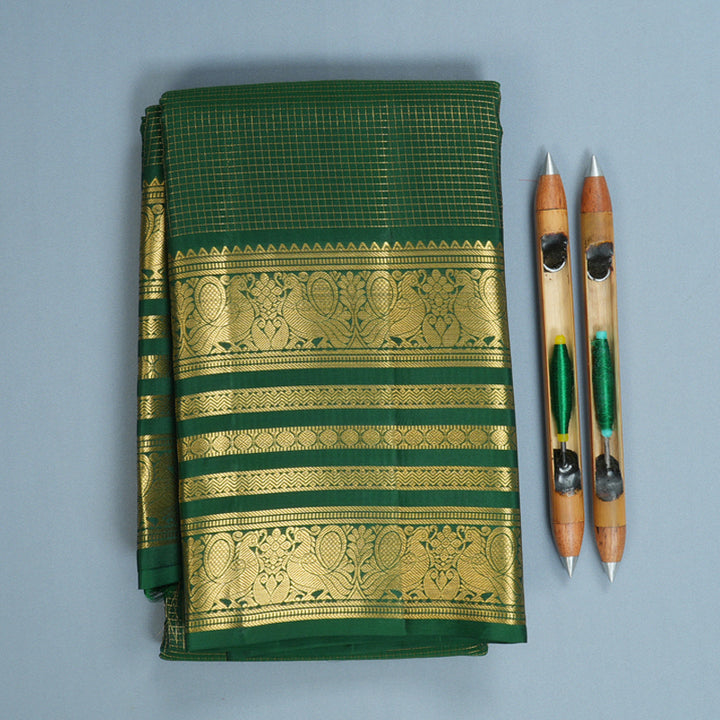 Hayagrivas Handloom Green Kanjivaram Silk Saree KBF749H6-6
