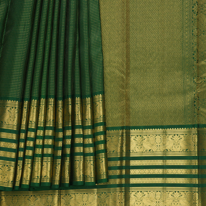 Hayagrivas Handloom Green Kanjivaram Silk Saree KBF749H6-6