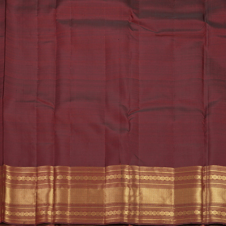 Hayagrivas Handloom Dark Maroon Kanjivaram Silk Saree KBF750H1-2