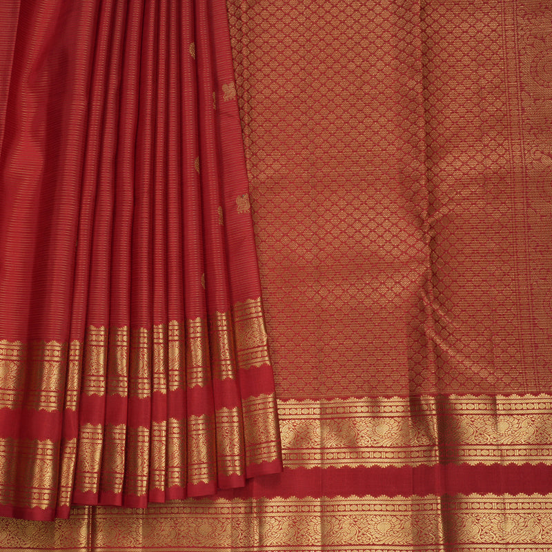 Hayagrivas Handloom Red Kanjivaram Silk Saree KBF750H7-1