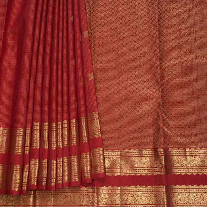 Hayagrivas Handloom Red Kanjivaram Silk Saree KBF750H7-1