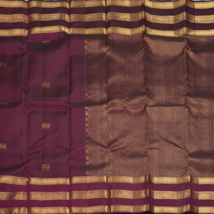 Hayagrivas Handloom Wine Purple Kanjivaram Silk Saree KBF750H8-2