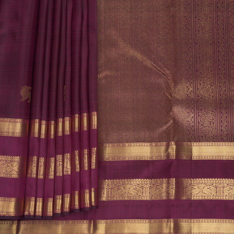 Hayagrivas Handloom Wine Purple Kanjivaram Silk Saree KBF750H8-2