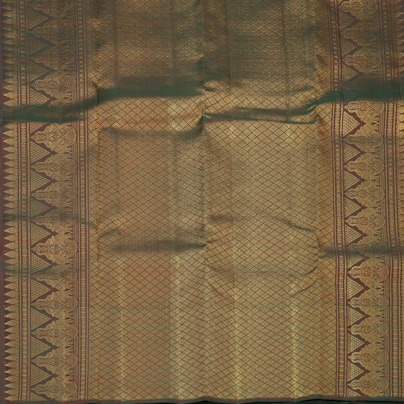 Hayagrivas Handloom Red Kanjivaram Silk Saree with Manthalir Border KBF752H10-1