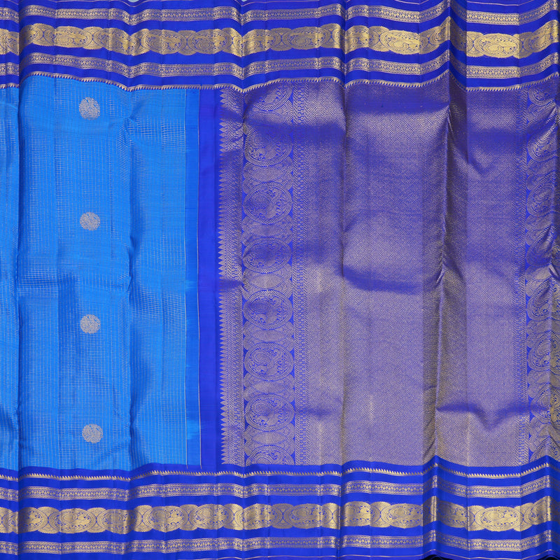 Hayagrivas Handloom Celestial Blue Kanjivaram Silk Saree with MS Blue Border KBF752H10-3