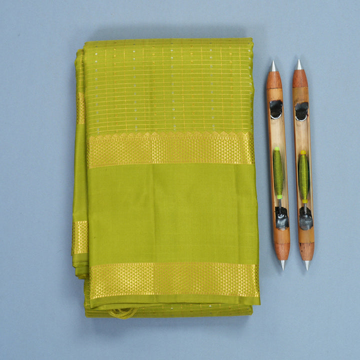 Hayagrivas Handloom Parrot Green Kanjivaram Silk Saree KBF752H11-3