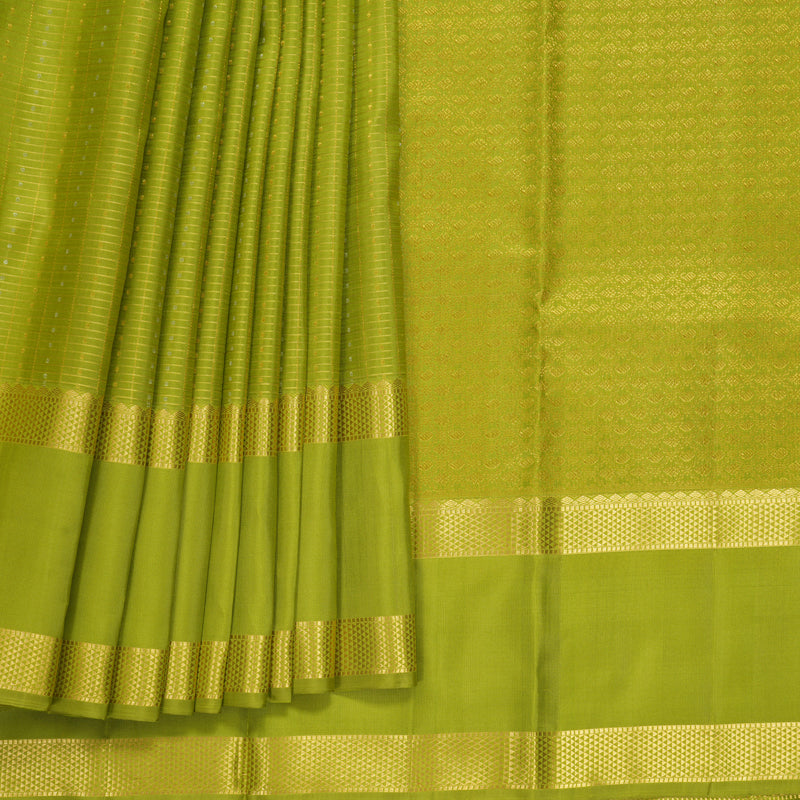 Hayagrivas Handloom Parrot Green Kanjivaram Silk Saree KBF752H11-3