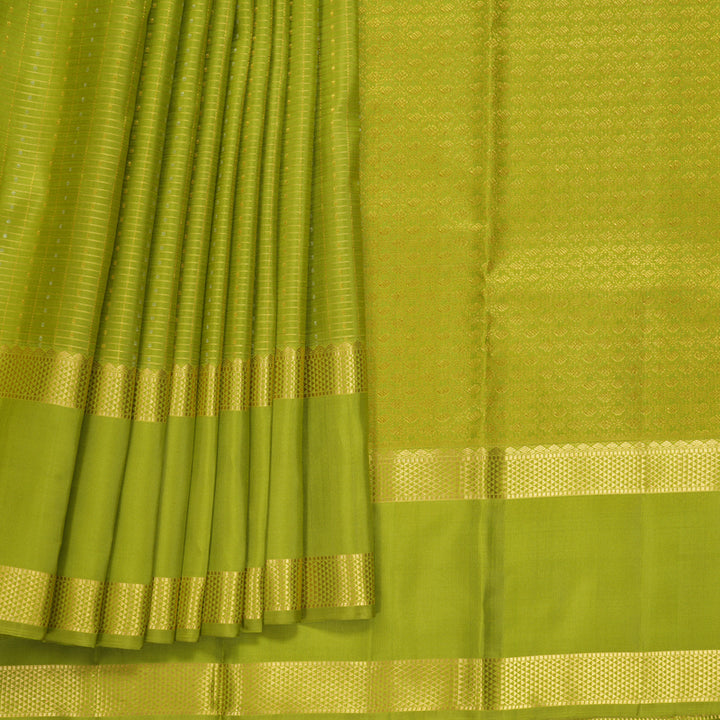 Hayagrivas Handloom Parrot Green Kanjivaram Silk Saree KBF752H11-3