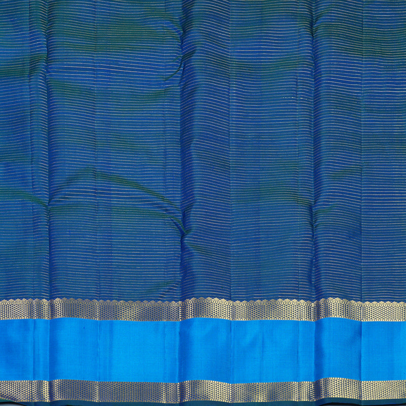 Hayagrivas Handloom Ink Blue Kanjivaram Silk Saree with Sky Blue Border KBF752H11-4