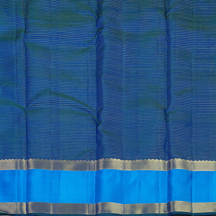 Hayagrivas Handloom Ink Blue Kanjivaram Silk Saree with Sky Blue Border KBF752H11-4