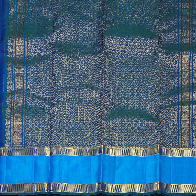 Hayagrivas Handloom Ink Blue Kanjivaram Silk Saree with Sky Blue Border KBF752H11-4