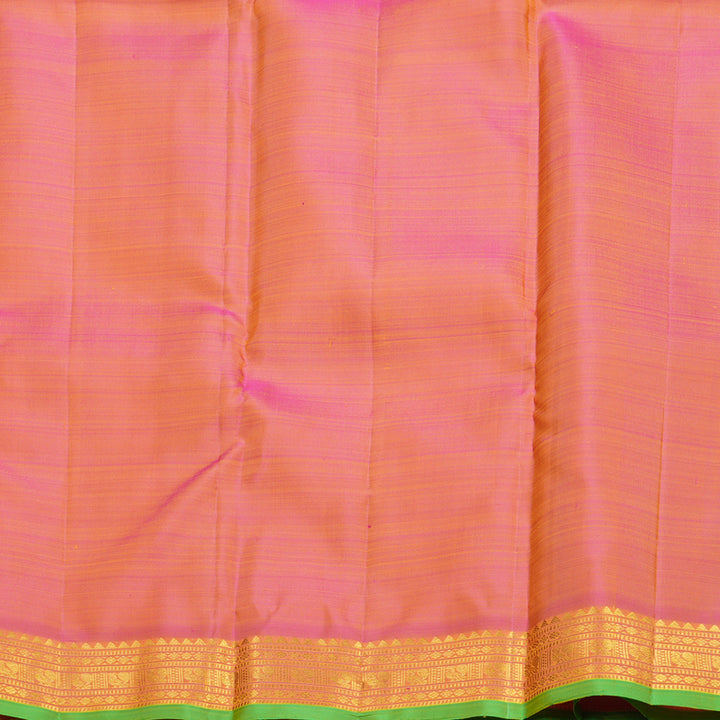 Hayagrivas Handloom Yellow Kanjivaram Silk Saree with Pink Border KBF752H3-3