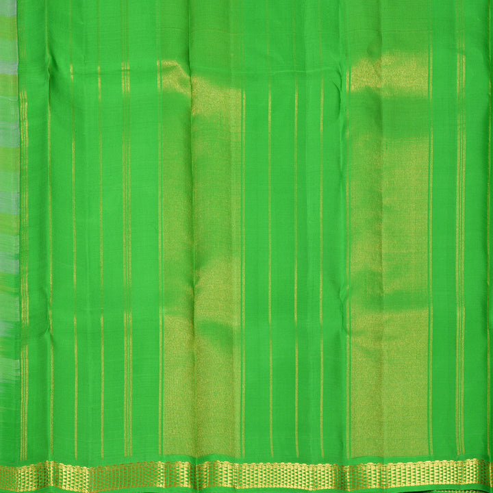Hayagrivas Handloom Pastel Checks Kanjivaram Silk Saree with Parrot Green Border KBF752H4-1