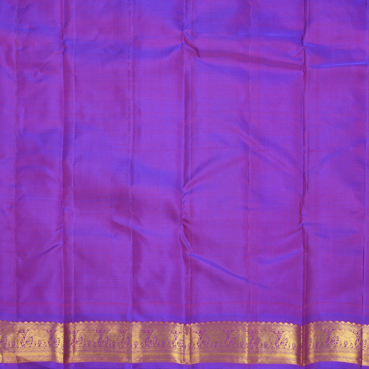 Hayagrivas Handloom Rani Pink Kanjivaram Silk Saree with Purple Border KBF752H5-1