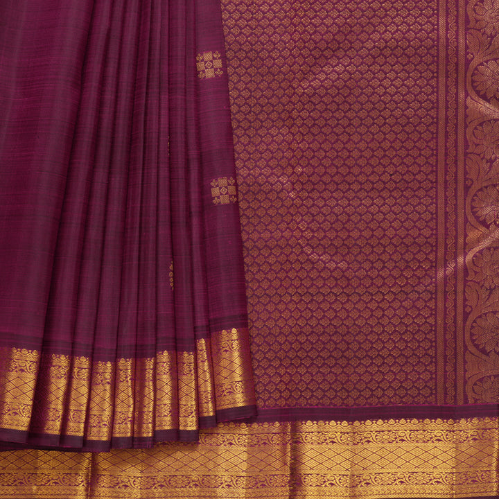 Hayagrivas Handloom Purple Kanjivaram Silk Saree KBF752H5-15