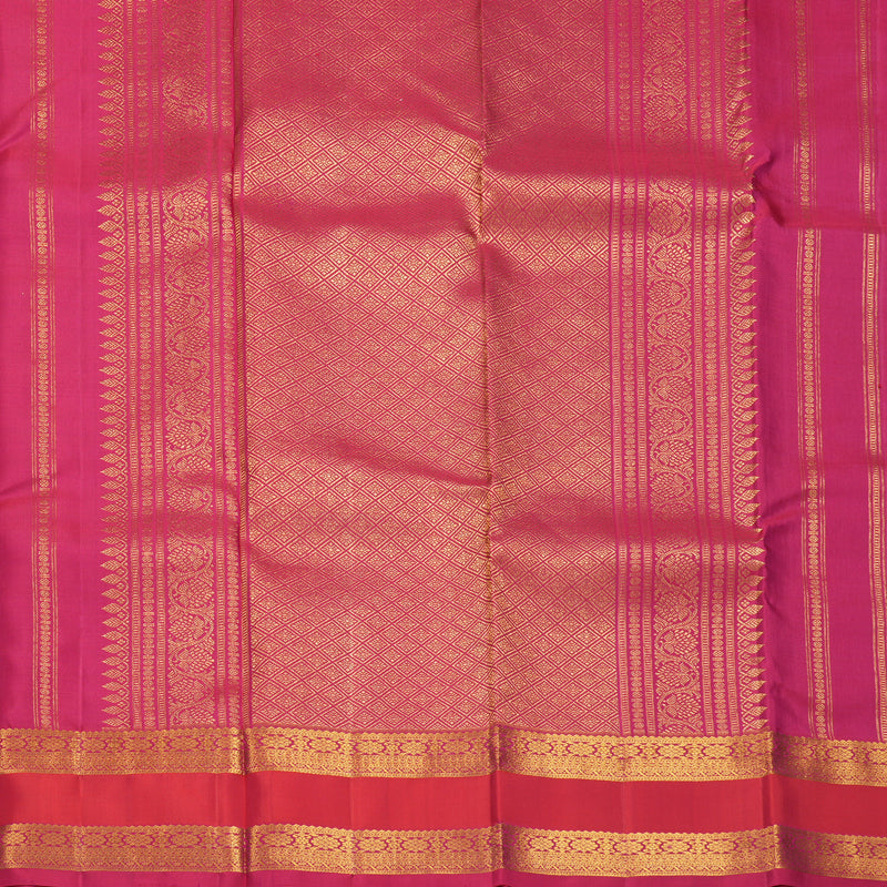 Hayagrivas Handloom Vadamalli Purple Kanjivaram Silk Saree with Pink Border KBF752H6-1