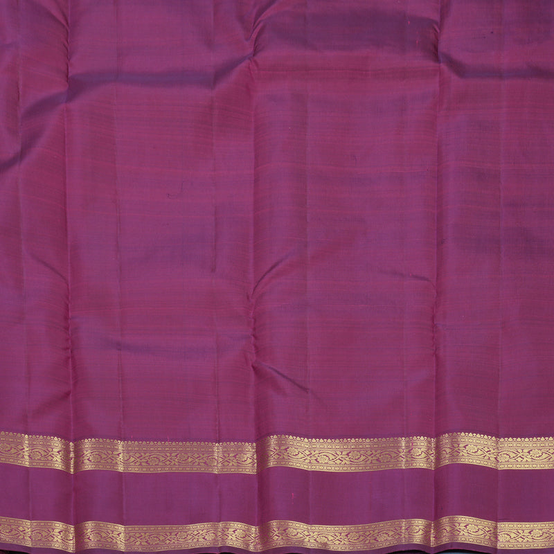 Hayagrivas Handloom Peach Orange Kanjivaram Silk Saree with Purple Border KBF752H6-2