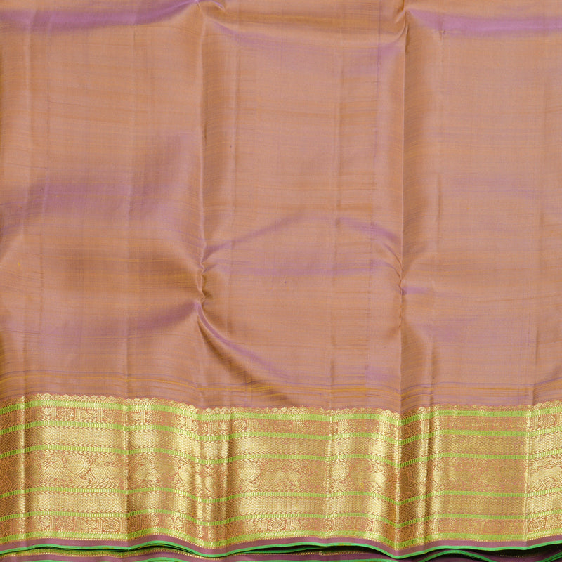 Hayagrivas Handloom Mustard Yellow Kanjivaram Silk Saree with Guava Pink Border KBF752H7-1