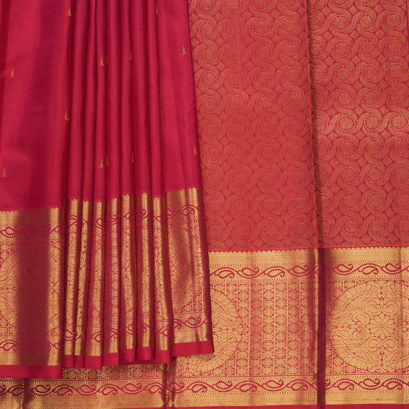 Hayagrivas Handloom Reddish-Pink Kanjivaram Silk Saree KBF752H7-3