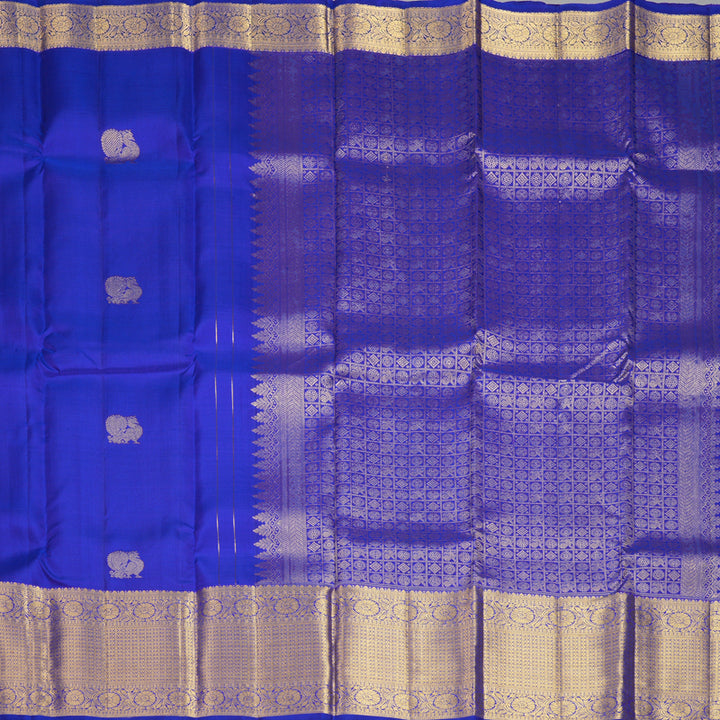 Hayagrivas Handloom MS Blue Kanjivaram Silk Saree KBF752H7-4