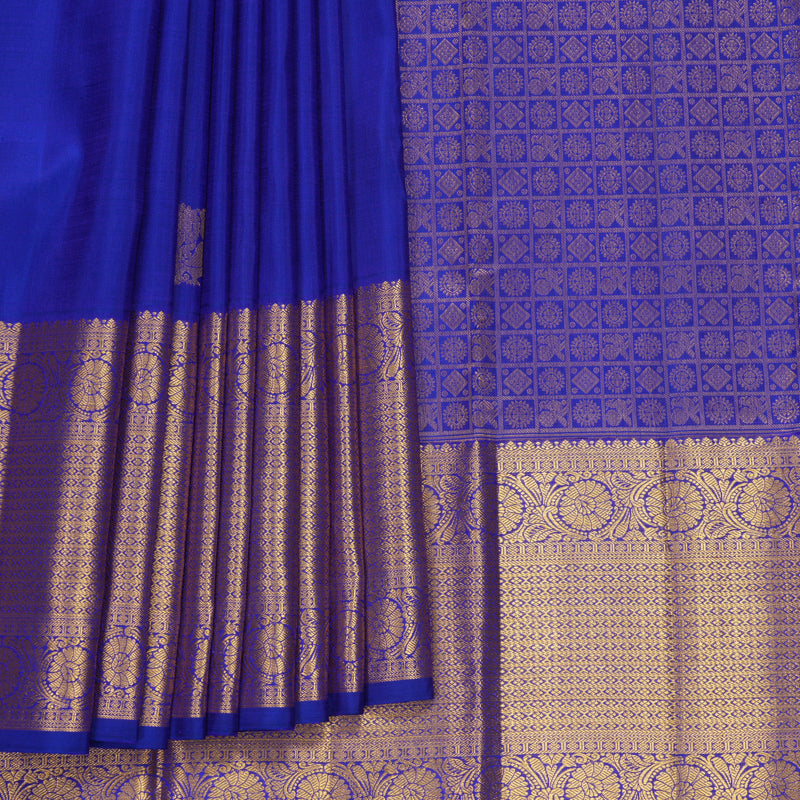 Hayagrivas Handloom MS Blue Kanjivaram Silk Saree KBF752H7-4