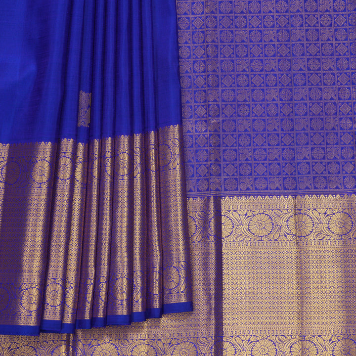Hayagrivas Handloom MS Blue Kanjivaram Silk Saree KBF752H7-4