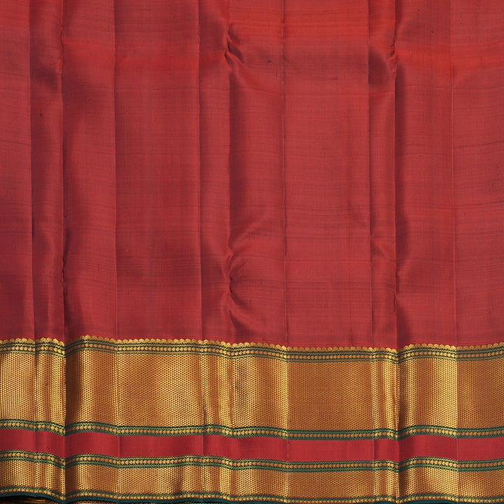Hayagrivas Handloom Maroon Kanjivaram Silk Saree with Rusty Red Border KBF752H8-5