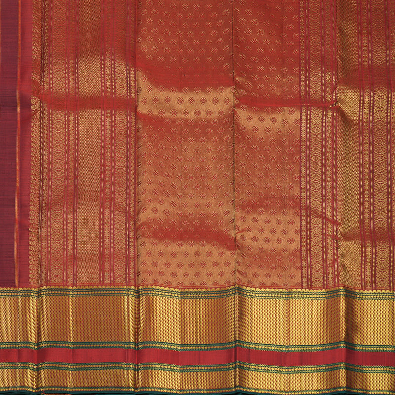 Hayagrivas Handloom Maroon Kanjivaram Silk Saree with Rusty Red Border KBF752H8-5