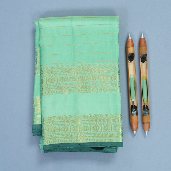 Hayagrivas Handloom Pastel Green Kanjivaram Silk Saree KBF752H9-1