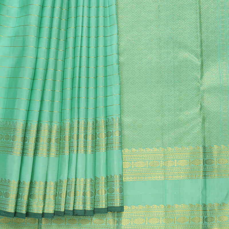 Hayagrivas Handloom Pastel Green Kanjivaram Silk Saree KBF752H9-1