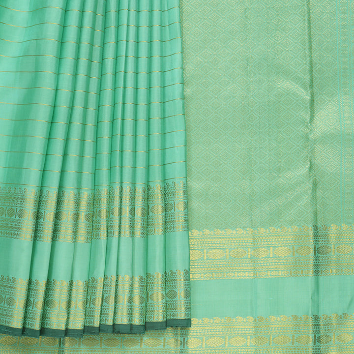 Hayagrivas Handloom Pastel Green Kanjivaram Silk Saree KBF752H9-1