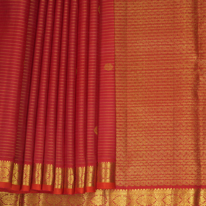 Hayagrivas Handloom Reddish-Pink Kanjivaram Silk Saree KBF752H9-2
