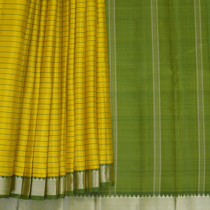 Hayagrivas Handloom Lime Green Kanjivaram Silk Saree with Green Border KBF754H2-2